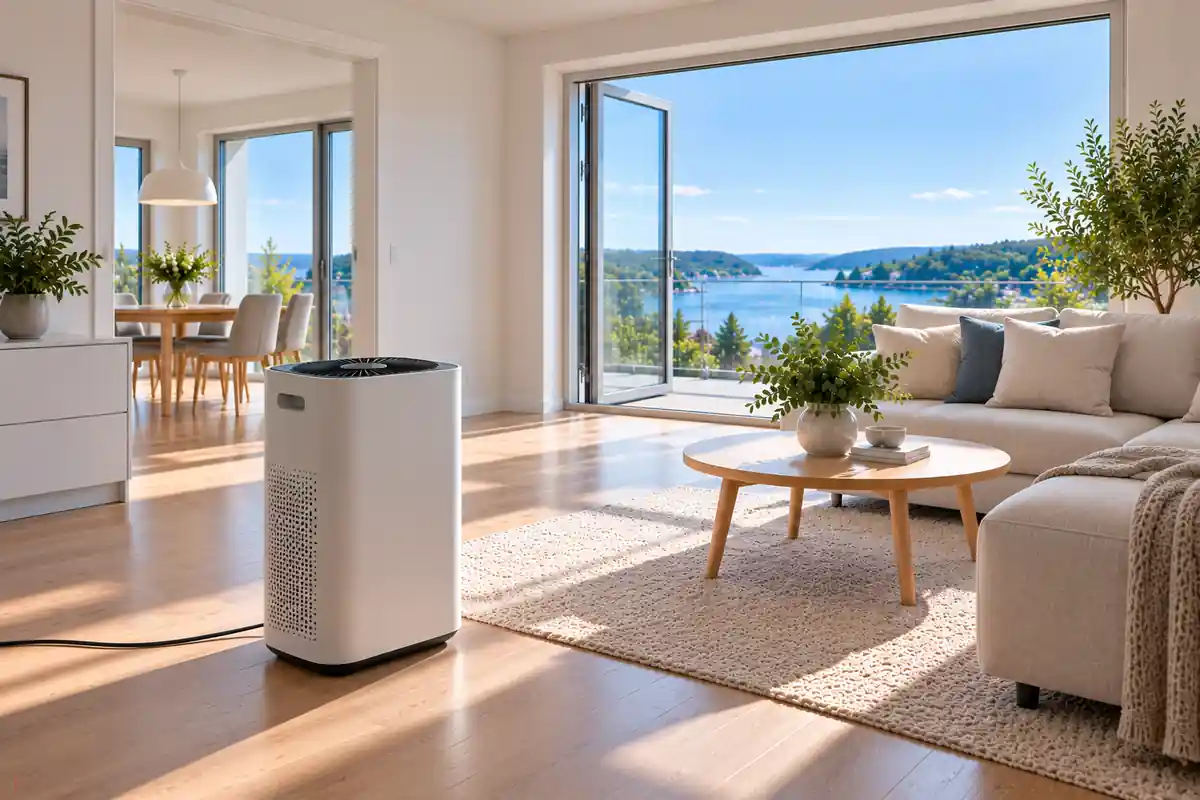 Lyst og rent boliginteriør med god ventilasjon
